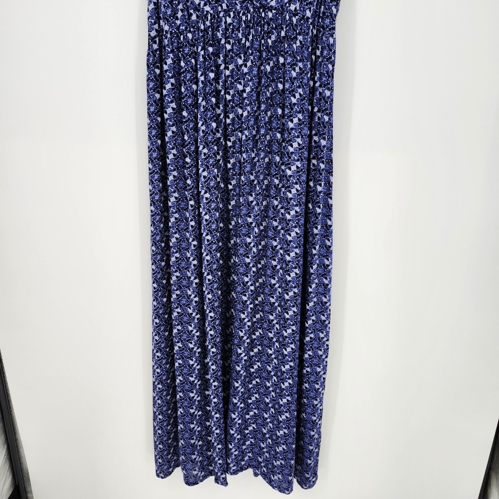 Ellos Blue Abstract Maxi Sun Dress Womens Size 20 Empire Beach Resort Vacation - Picture 3 of 8